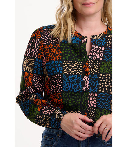 HANNAH SHIRT BLACK/MULTI