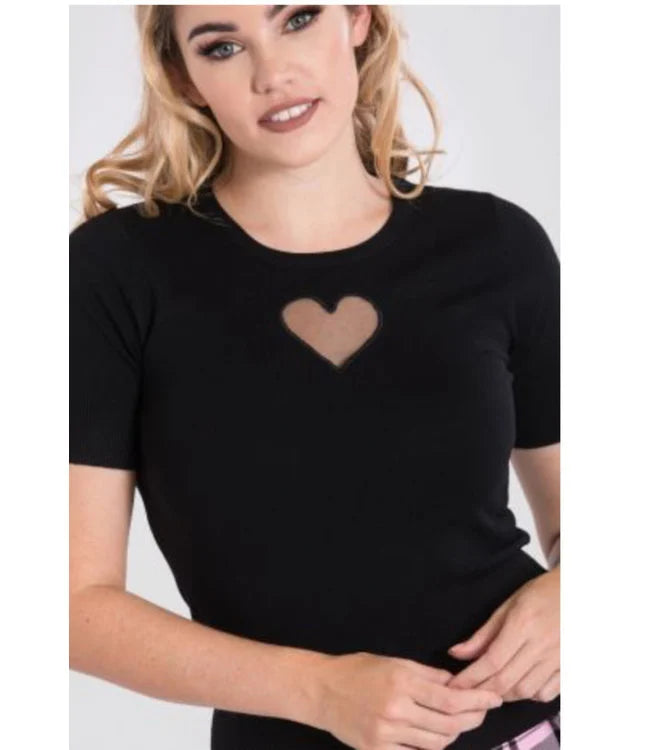 Hell Bunny Hearts Black Top