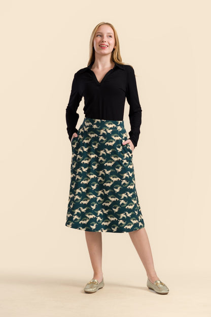 Holly Skirt Crane Dance Petrol