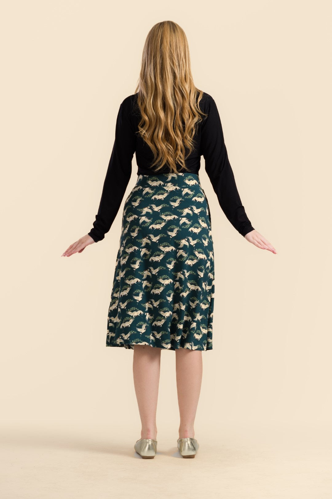 Holly Skirt Crane Dance Petrol