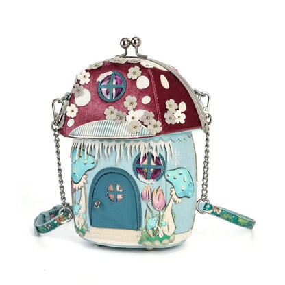 Fairy Village Snowflake Toadstool House Bag