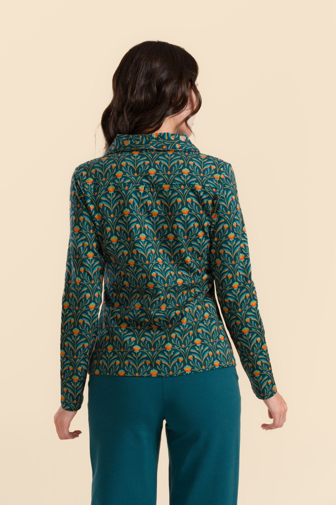 Iris Blouse  Barock Flower Green