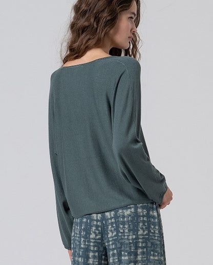 Japanese Sleeve Sweater With V Neck