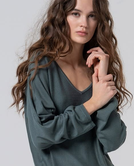 Japanese Sleeve Sweater With V Neck