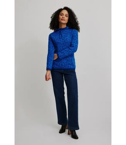 Jaquard jumper  Blue Paisley
