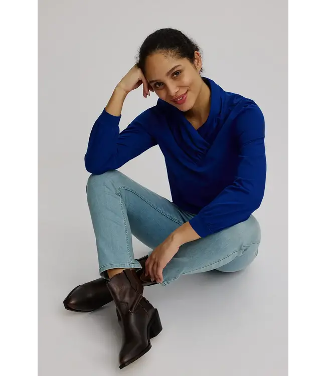 Jersey shirt with collar Ink