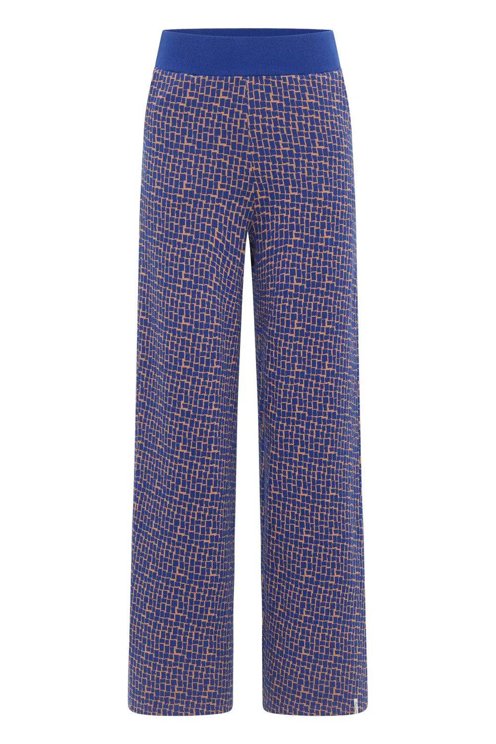 Knitted pants with a retro look Blue Windows