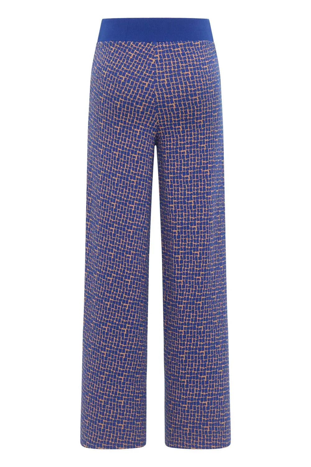 Knitted pants with a retro look Blue Windows