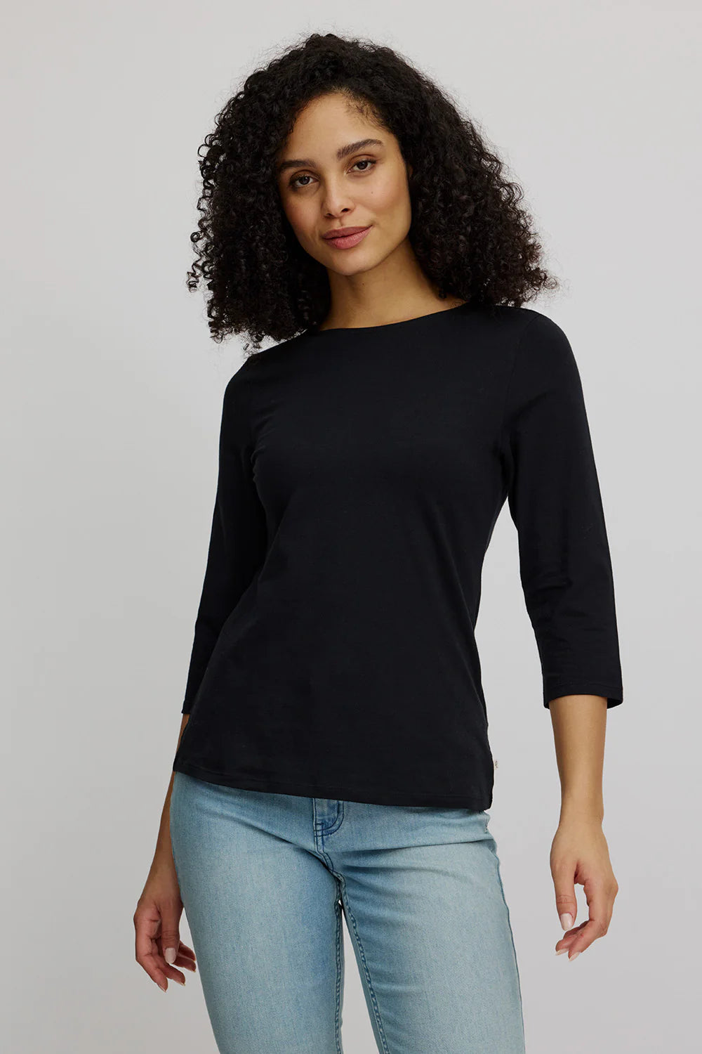 Loose basic shirt  Zwart