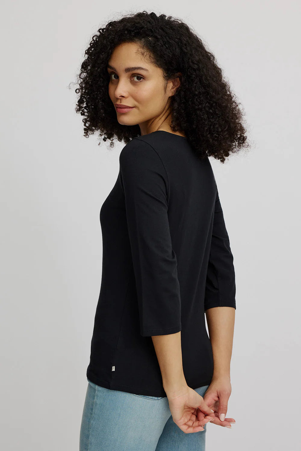Loose basic shirt  Zwart