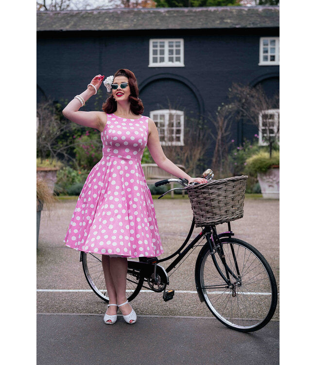 Lyra Polka Dot Swingdress  Pink