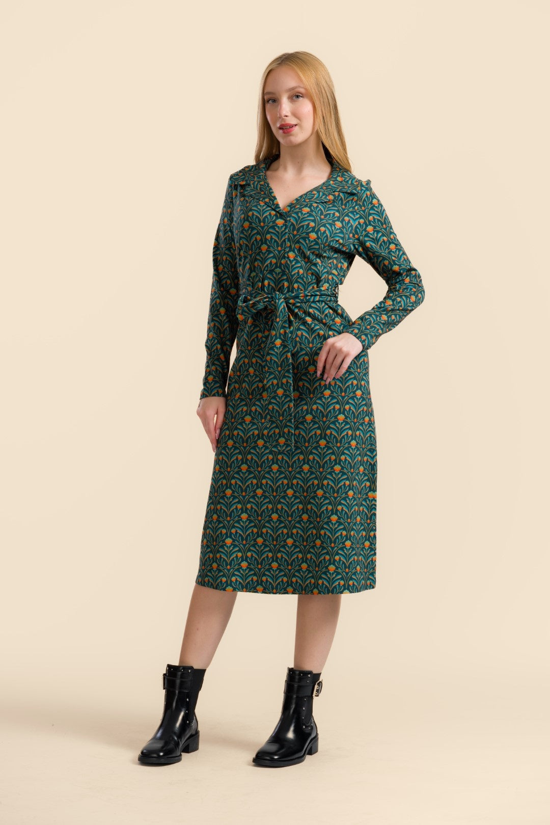 Marilyn Dress  Barock Flower Green