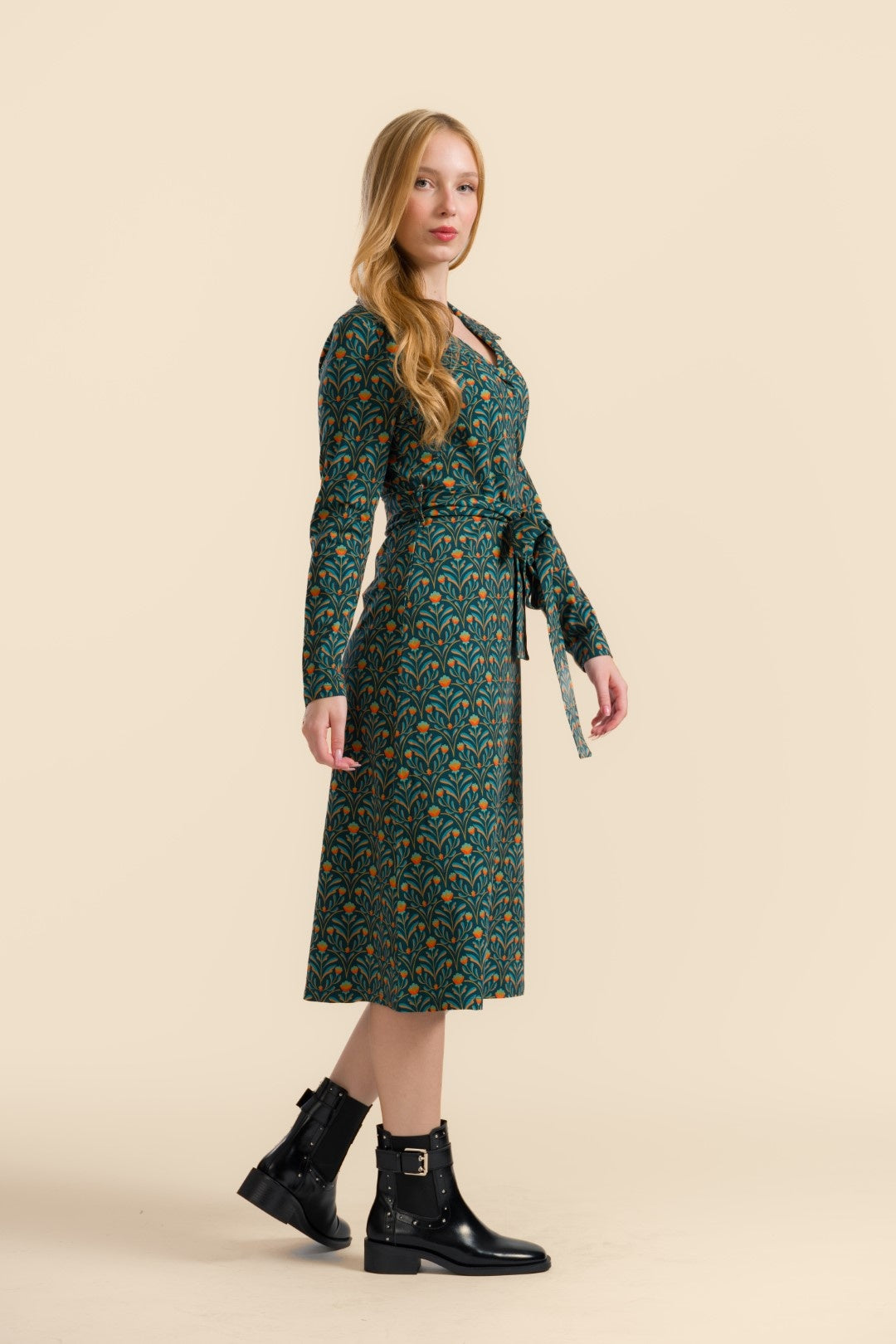 Marilyn Dress  Barock Flower Green
