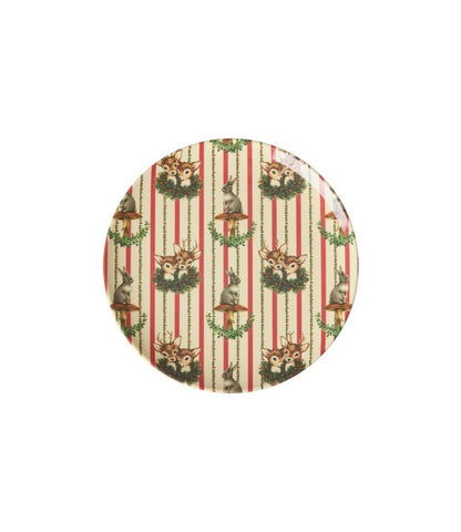 Melamine Cake Plate Forest Creme