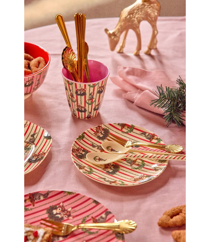 Melamine Cake Plate Forest Creme