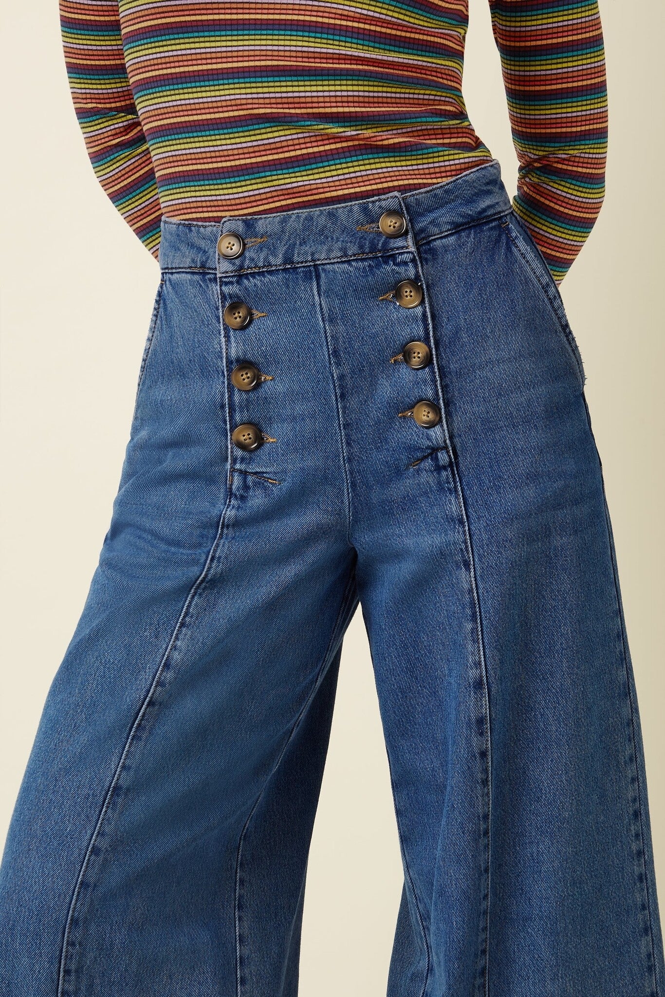 Melody Sailor Culotte Stone Denim  Blue Tint