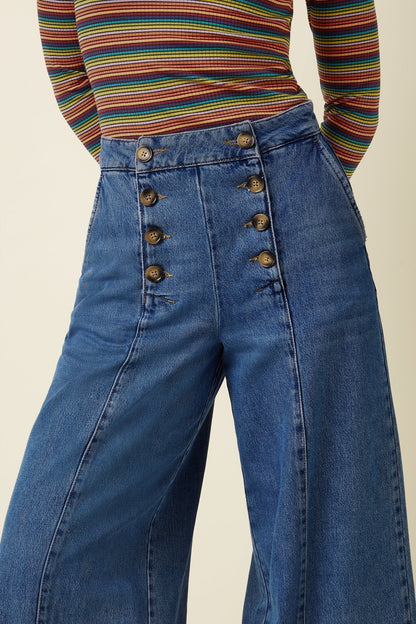 Melody Sailor Culotte Stone Denim  Blue Tint