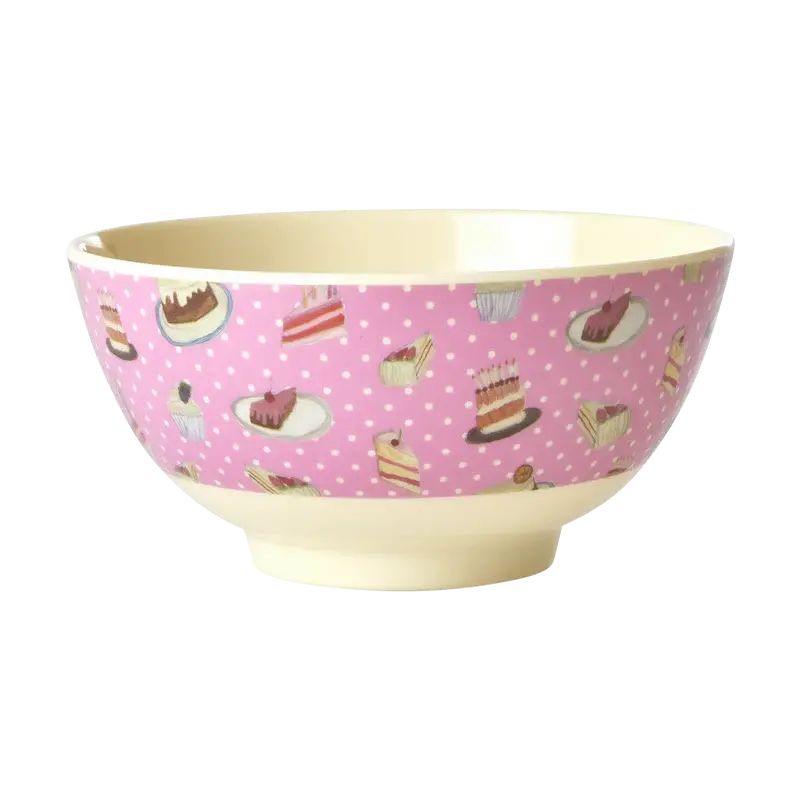 Middelgroot Kom - Roze - Sweet Cake Print