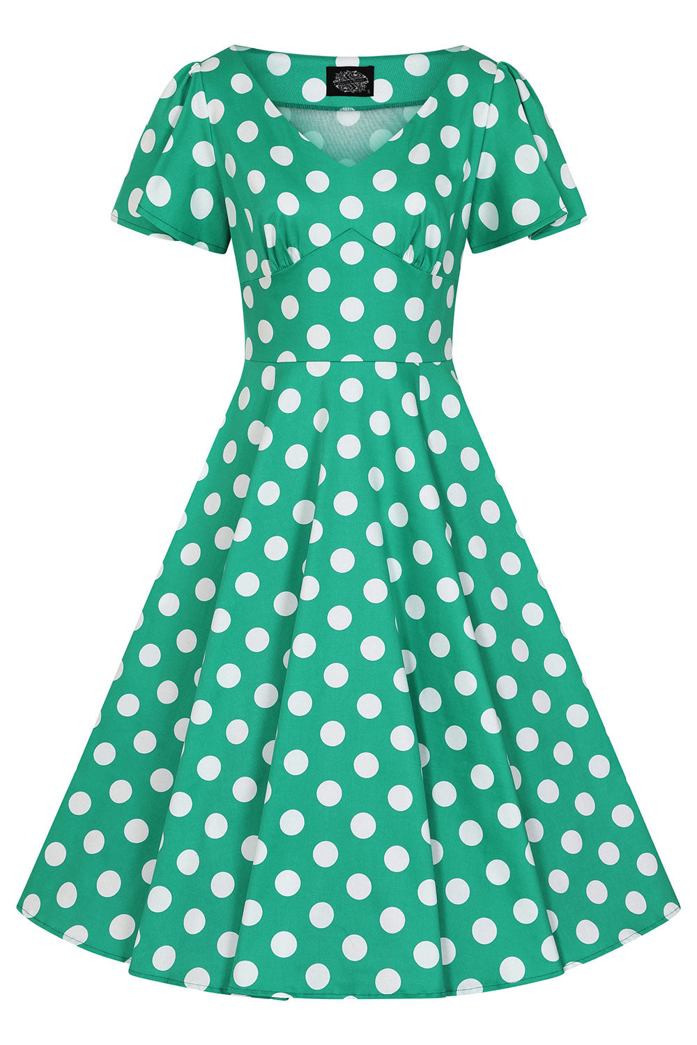 Nina Polka Dot Swing dress   Groen