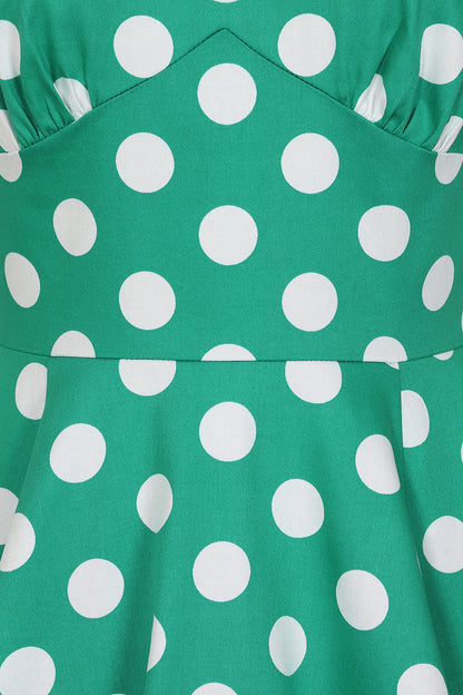 Nina Polka Dot Swing dress   Groen
