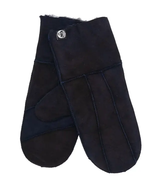 No Waste Sheepskin Gloves   Navy