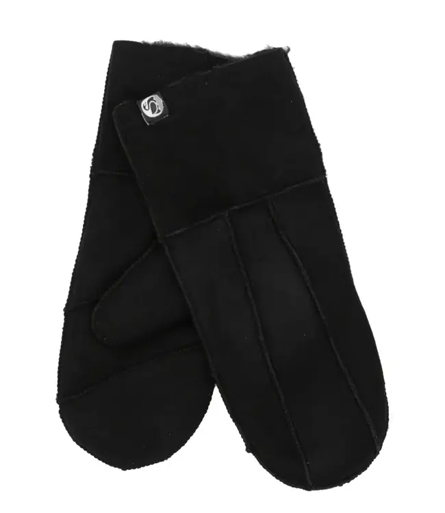 No Waste Sheepskin Gloves Zwart
