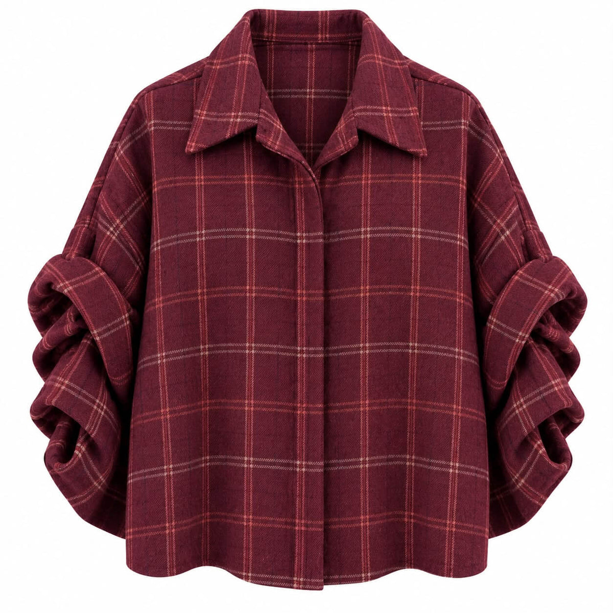 Blouse ruit met ballon mouwen