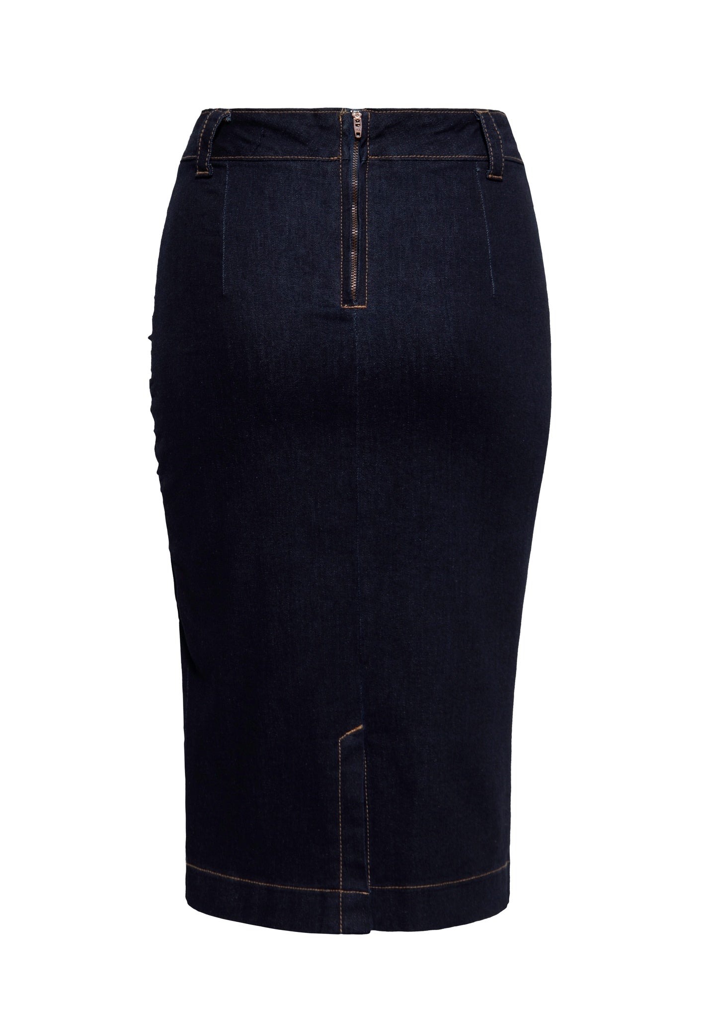 Overlapped Pencil skirt Darkblue