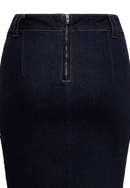 Overlapped Pencil skirt Darkblue