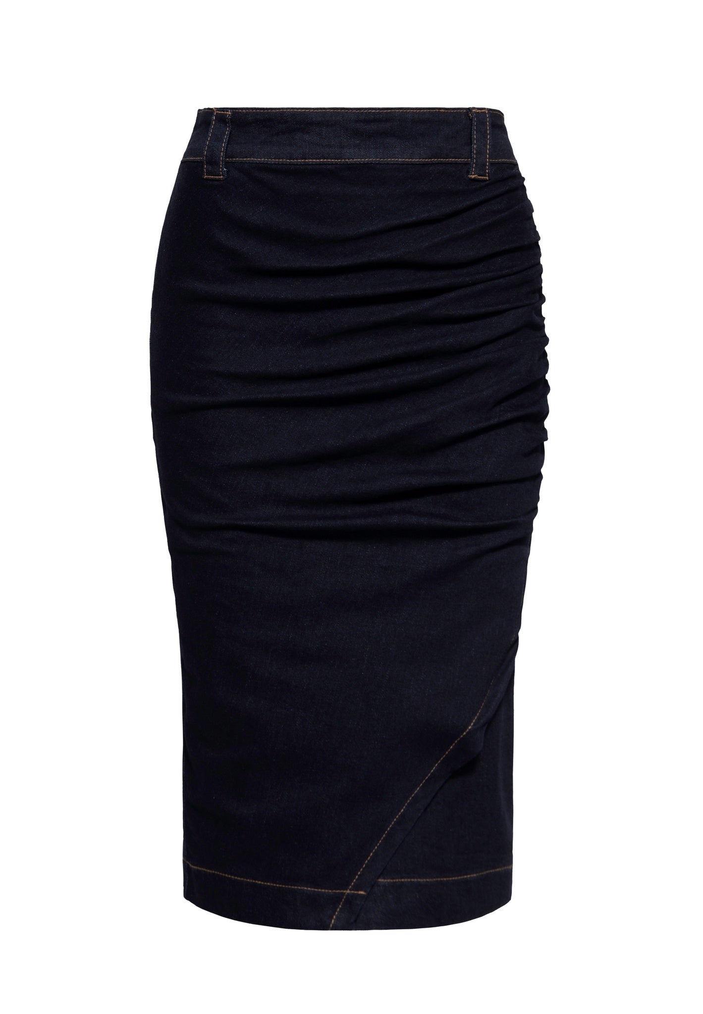 Overlapped Pencil skirt Darkblue