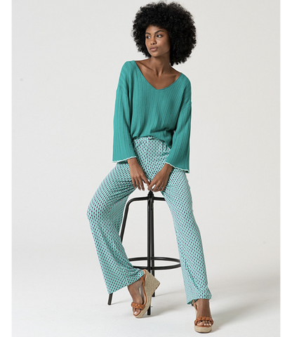 Oversized V Neck Sweater  Groen