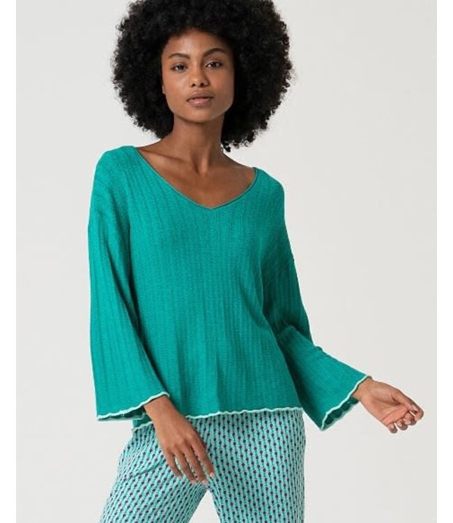 Oversized V Neck Sweater  Groen