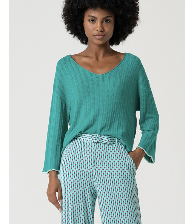 Oversized V Neck Sweater  Groen