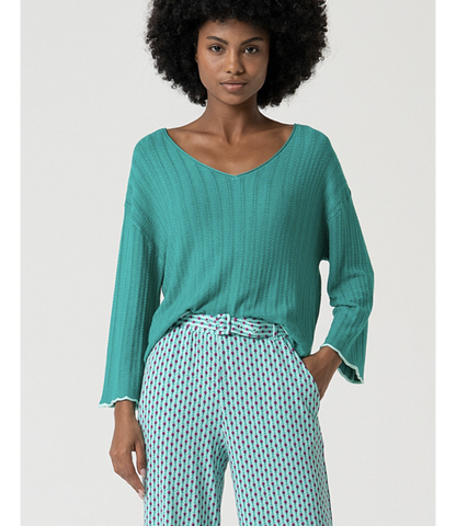 Oversized V Neck Sweater  Groen