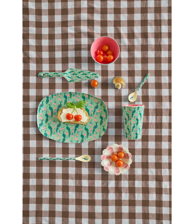 Large Rectangular Dinner Plate - Green - Peacock Power Print