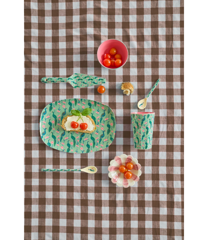 Large Rectangular Dinner Plate - Green - Peacock Power Print