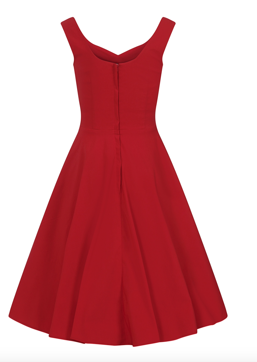 Ridly Swing dress Plain   Rood