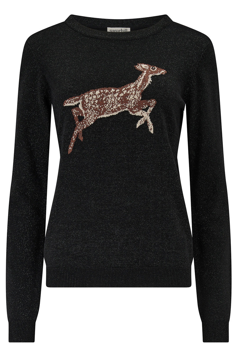 ROWENA JUMPER  Black Sparkling Deer