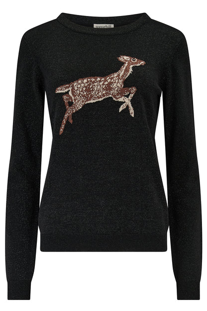 ROWENA JUMPER  Black Sparkling Deer