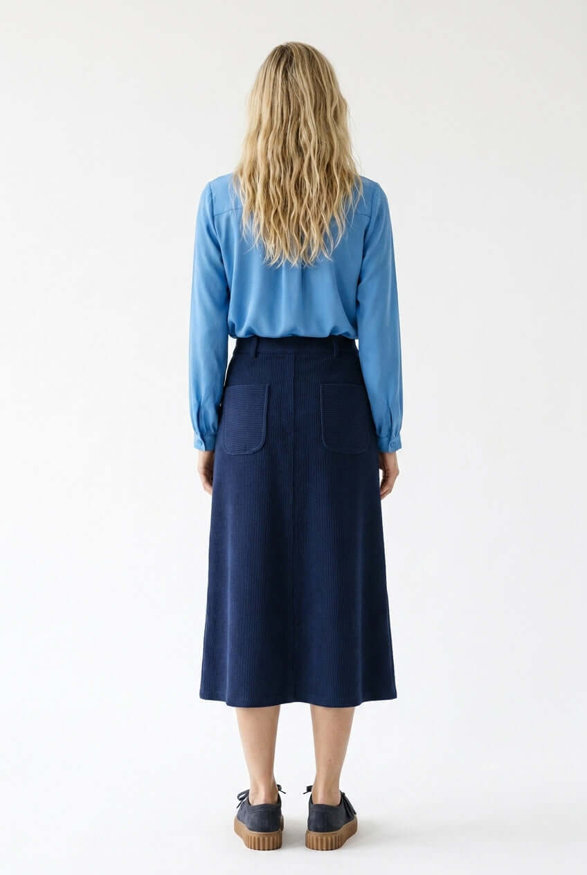Sabrina Cord Skirt-Naval Academy - SoMuch Fashion