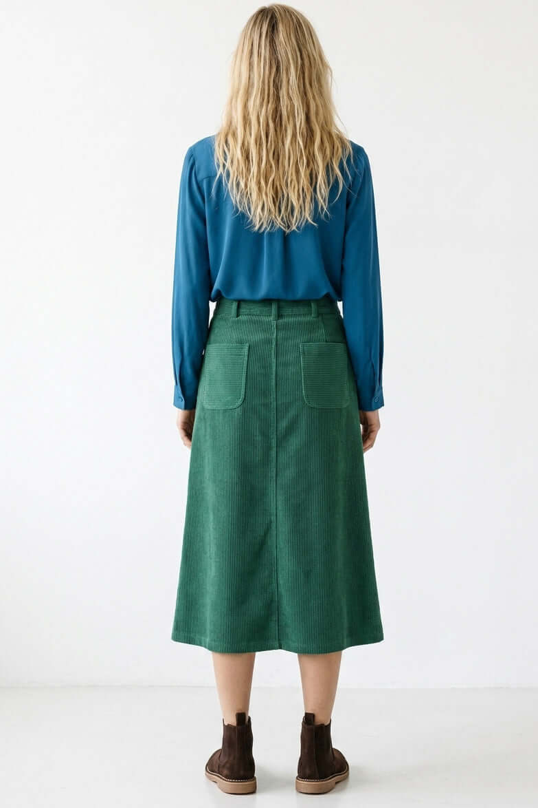 Sabrina Cord Skirt-Eden Green - SoMuch Fashion