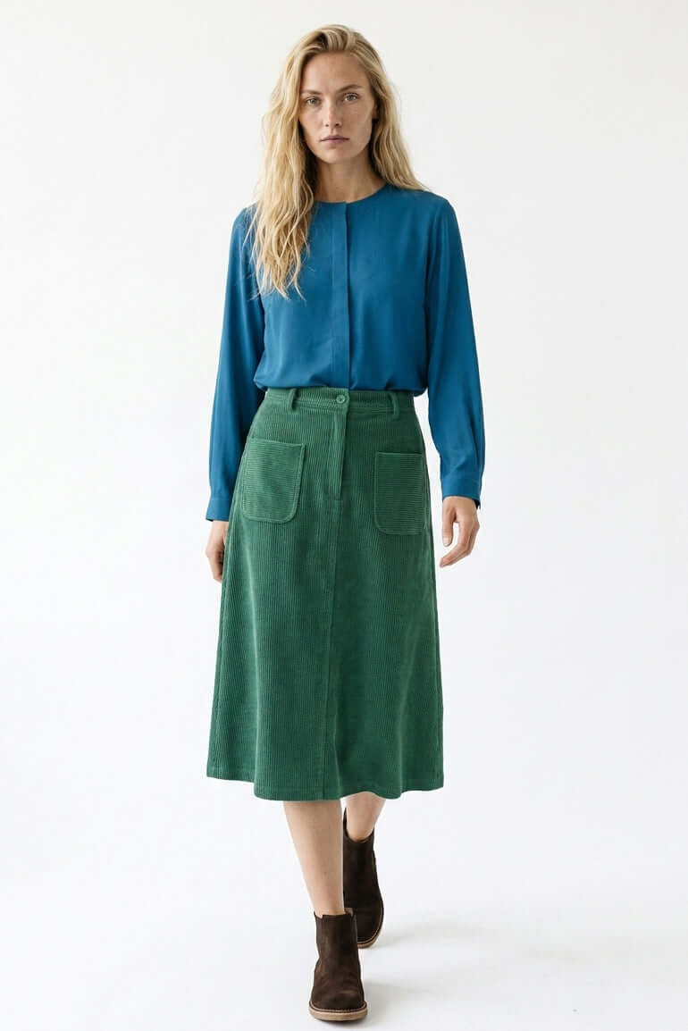Sabrina Cord Skirt-Eden Green - SoMuch Fashion