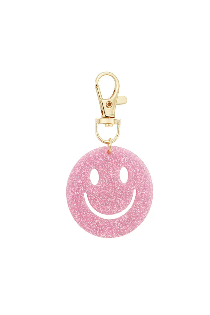 Sleutel hanger roze smiley