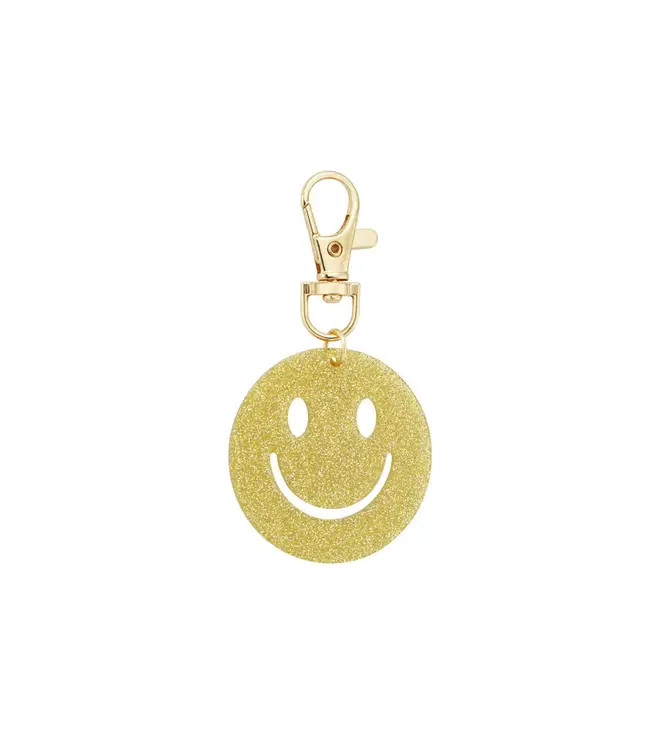 Sleutel hanger Smiley goud