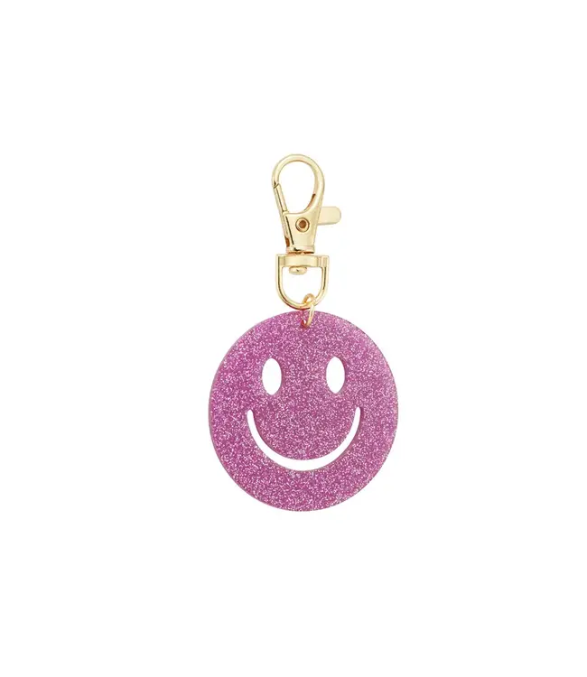 Sleutel hangers smiley paars