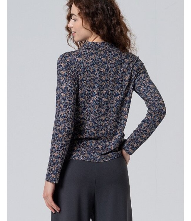 Smoking Collar Blouse  Blue