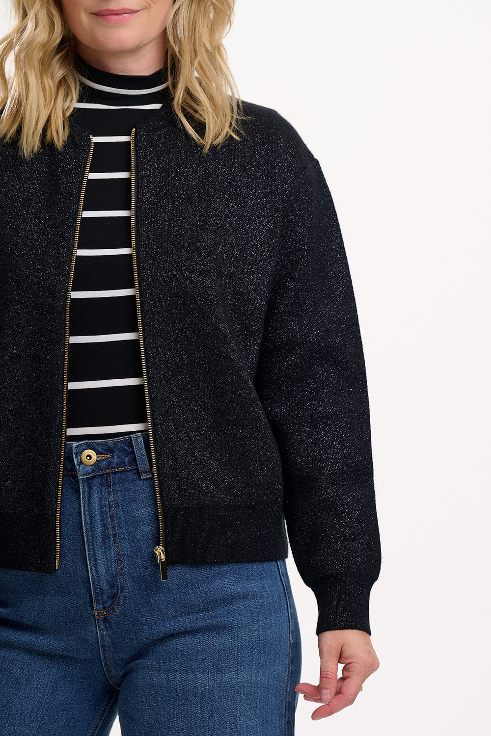 SOLANA BOMBER JACKET BLACK SPARKLE