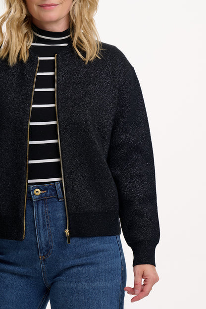 SOLANA BOMBER JACKET BLACK SPARKLE