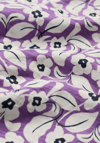 Studio Glass V-neck Jersey Top Winsome Floral Pansy