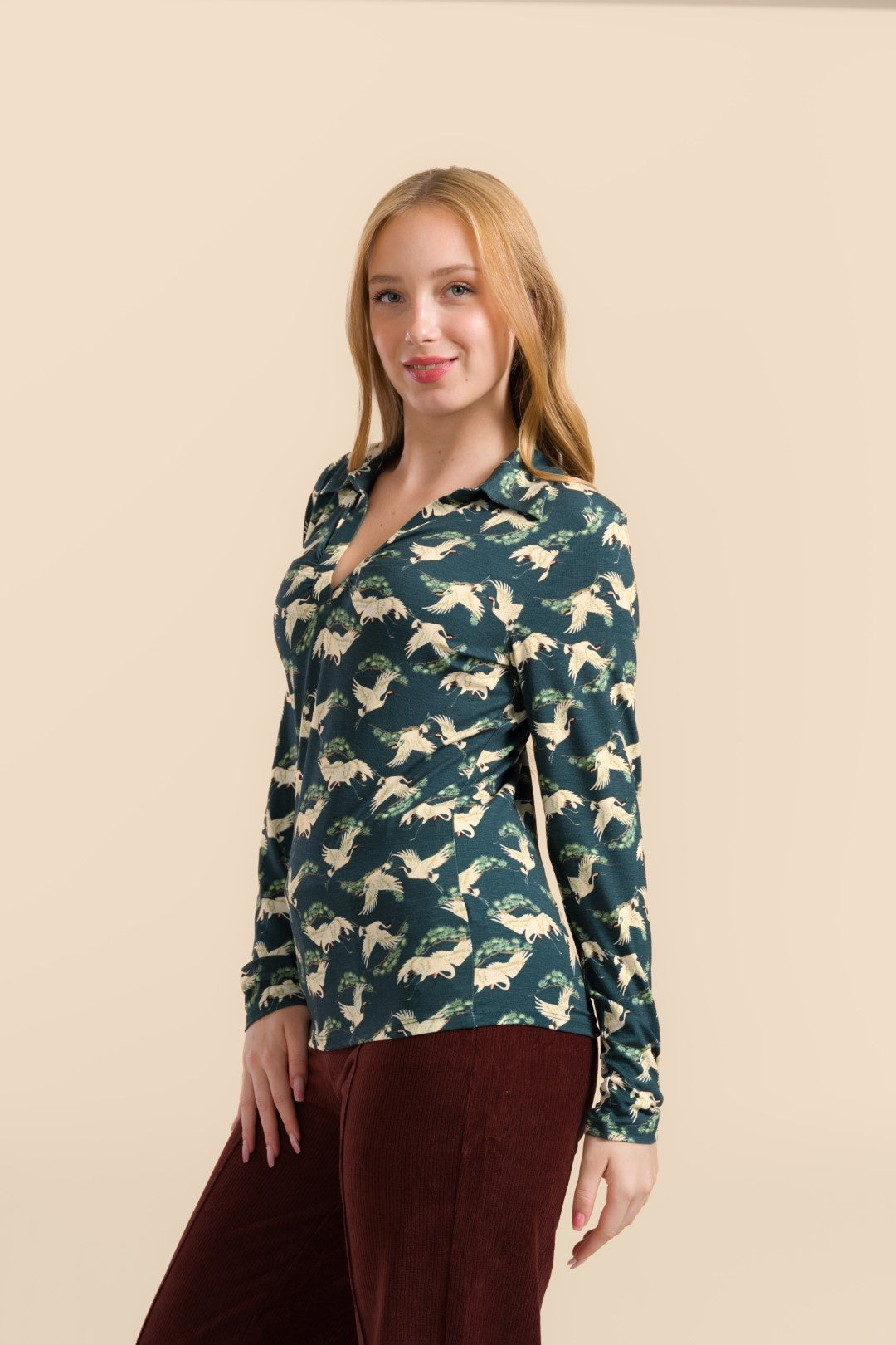 Suzy Top Crane Dance Petrol